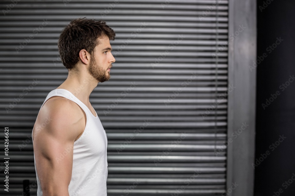 Fototapeta premium Serious fit man posing