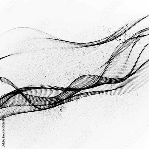3D ink stylized digital wave