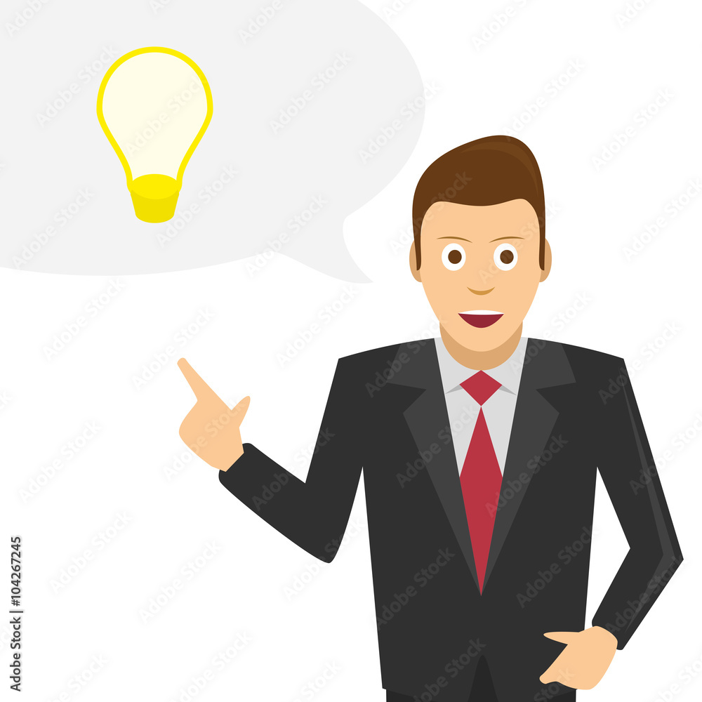 Businessman talks about his ideas. Businessman talks about his ideas.