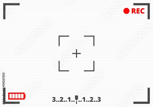 Camera viewfinder rec background vector