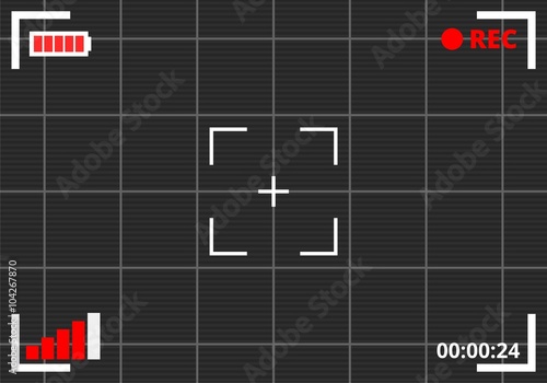 Camera viewfinder rec background vector