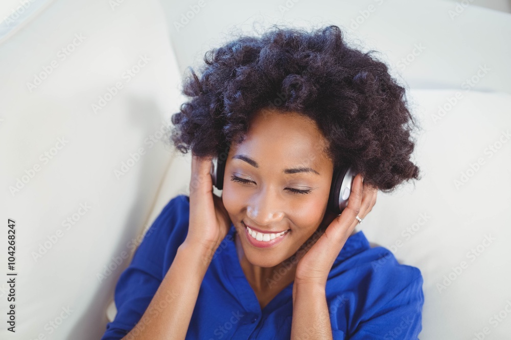 Happy woman with headphones Happy woman with headphones