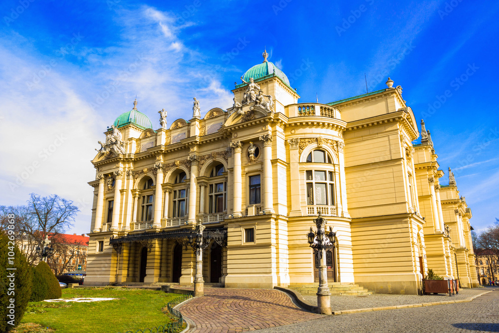 Fototapeta premium Slowackiego theater in summer time in Krakow