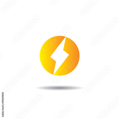 Free Download Lightning in circle logo vector template - GFXLoad