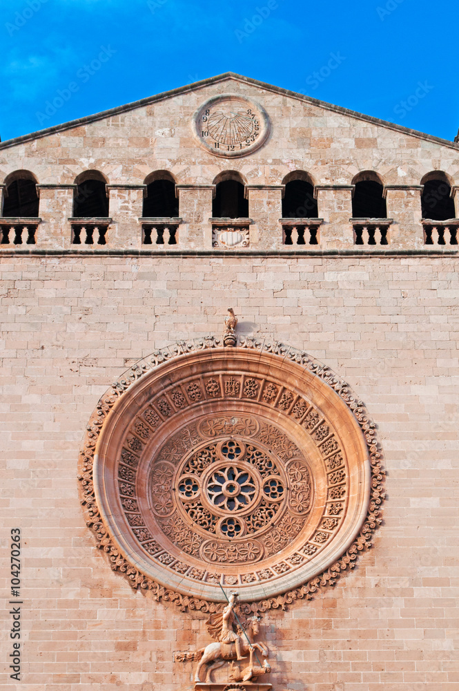 Maiorca, Isole Baleari, Spagna: il rosone della Basilica di San Francesco a Palma, 11 giugno 2012