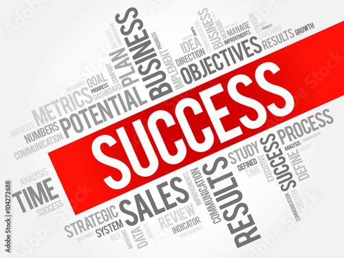 Success word cloud, business concept background