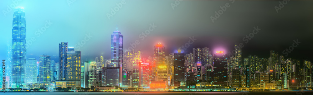 Fototapeta premium Panorama of Hong Kong and Financial district
