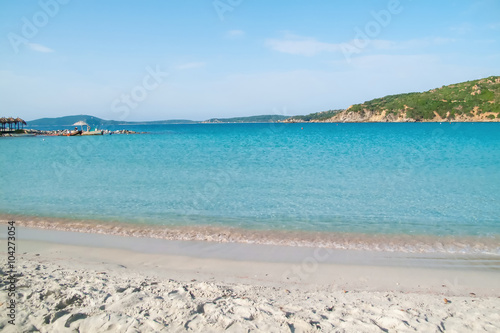 View of a Punta Molentis beach  Sardinia  Italy.