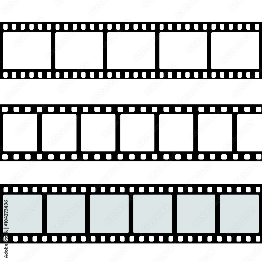 Vector realistic illustration of film strip on white background. Template film roll Vector realistic illustration of film strip on white background. Template film roll