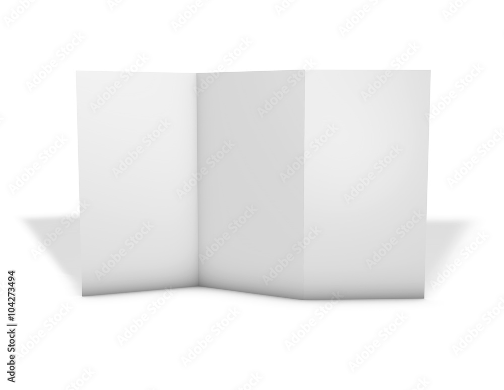 Three pages advertisement brochure with empty pages, template illustration. Three pages advertisement brochure with empty pages, template illustration.