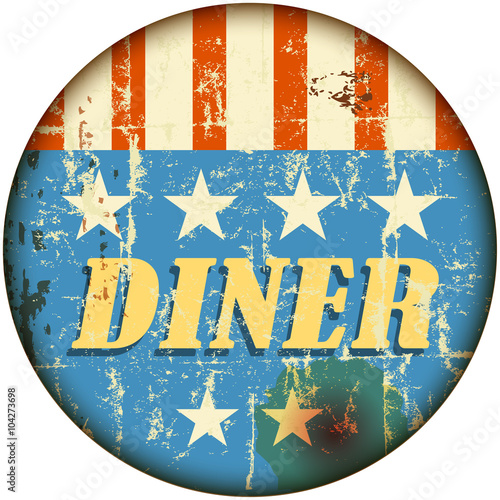 vintage american diner sign, retro style, vector 