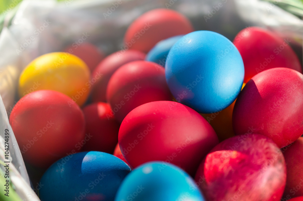 Colorful Easter eggs - Close up Colorful Easter eggs - Close up