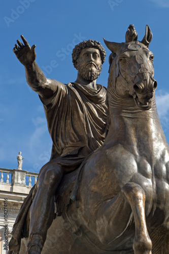 Canvas Print Rome - marcus aurelius statue rome - piazza campidoglio