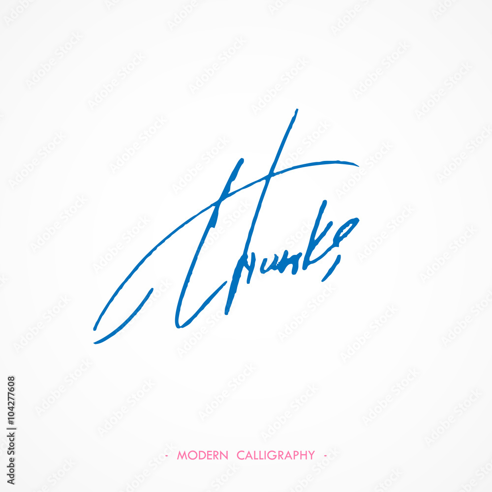 Thank You calligraphy. Vector illustration. Stock Vector | Adobe Stock