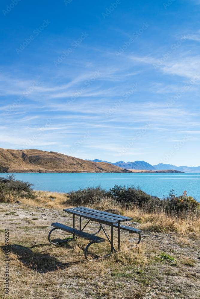 Lake Tekapo with morning sunlight , South Island New Zealand Lake Tekapo with morning sunlight , South Island New Zealand