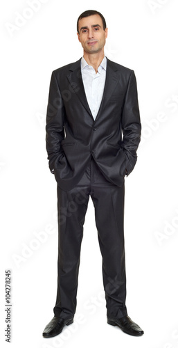 Картината върху платно Man portrait in suit on white at studio
