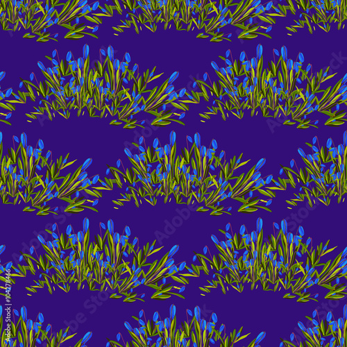 Bluebell flowers pattern.