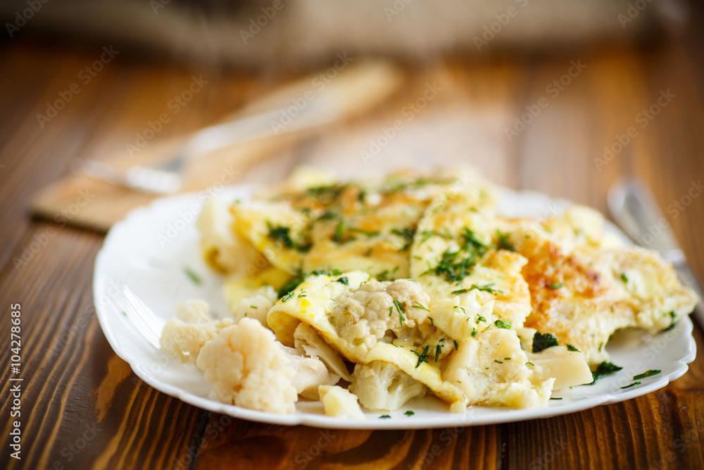 Learning omelette with cauliflower Learning omelette with cauliflower