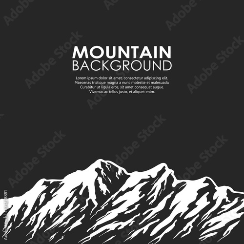 Mountain range isolated on black background