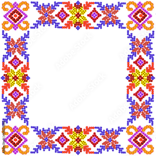 Rural pattern mosaic photo frame