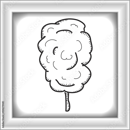 Simple doodle of a stick of candy floss
