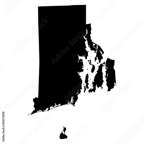 Fototapeta Rhode Island black map on white background vector