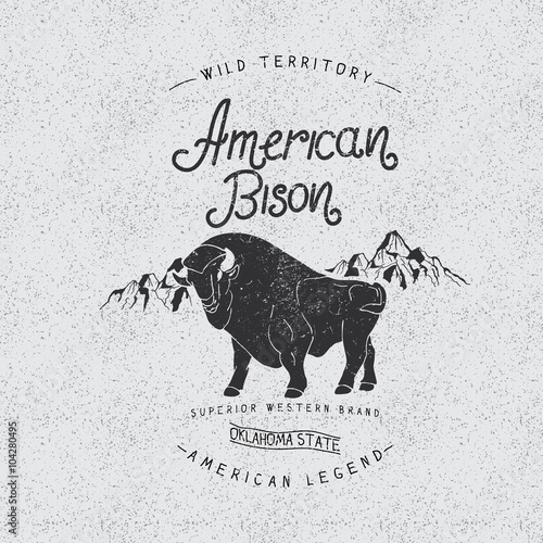 Vintage trademark with american bison