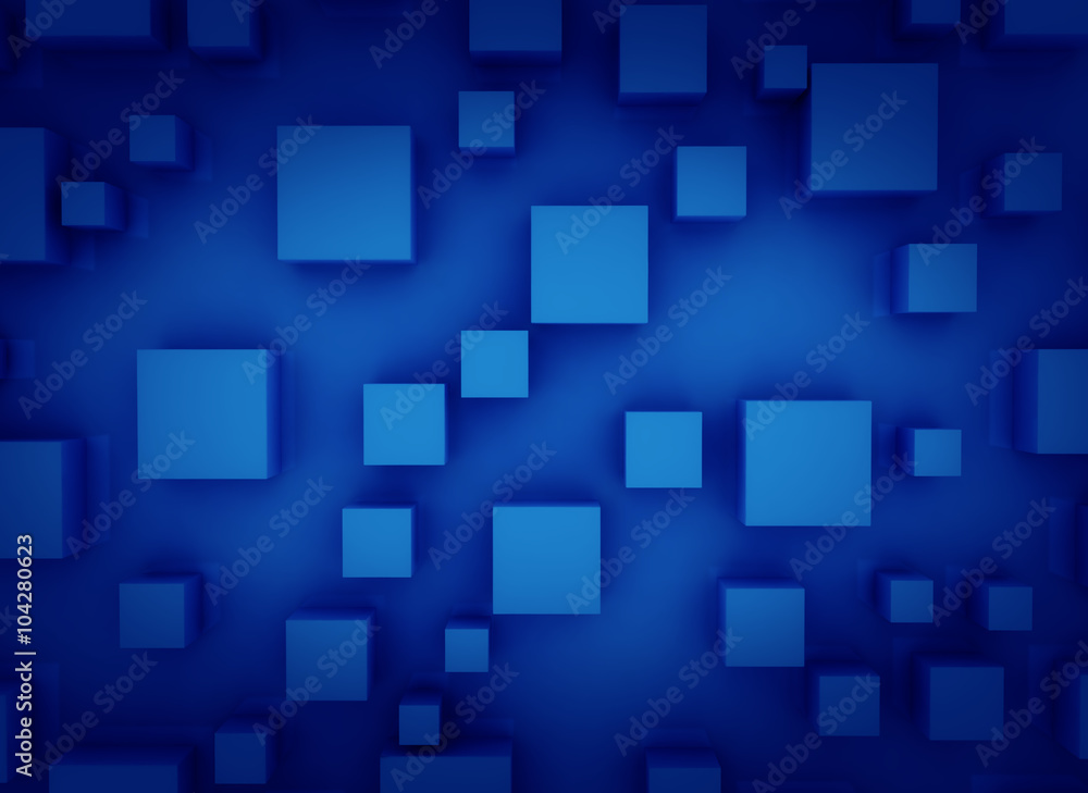 Abstract Blue 3D Cubes Background Abstract Blue 3D Cubes Background