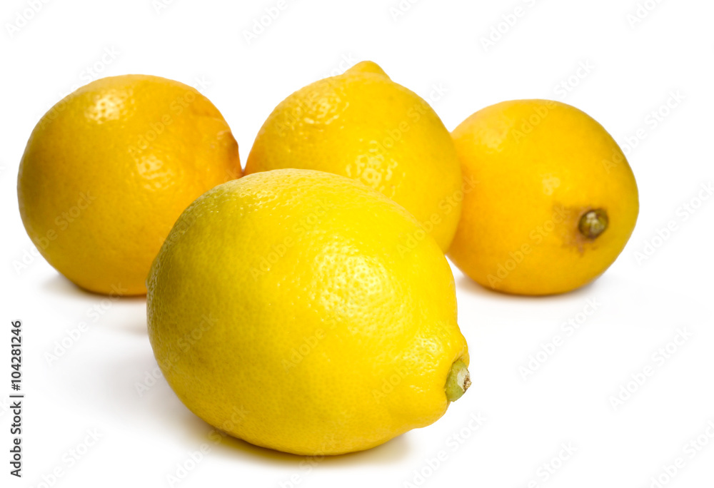 Fresh organic lemons, isolated on white background. Fresh organic lemons, isolated on white background.