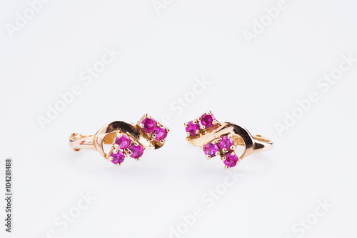 Earrings with Pink Stones