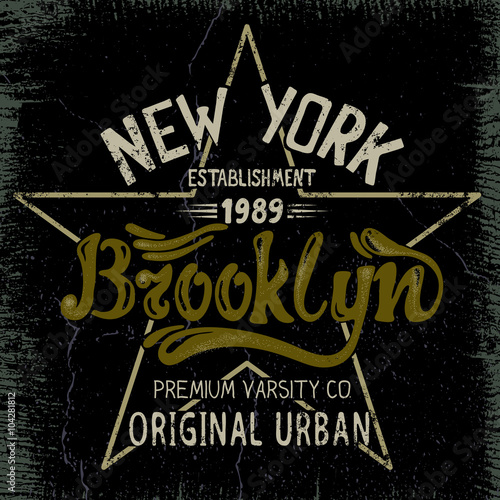 Vintage label with Brooklyn City design