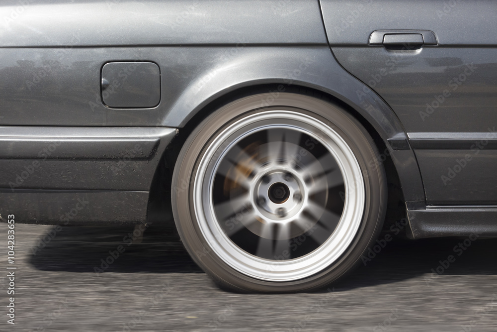 Car running on the road. Car running on the road.