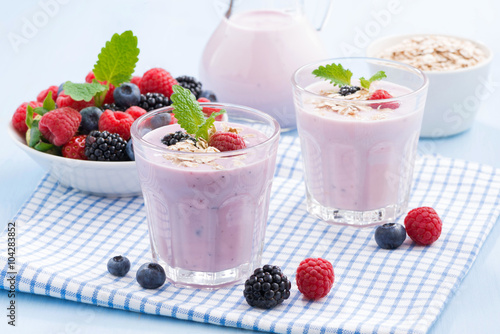 Wallpaper Mural healthy berry smoothies with oatmeal Torontodigital.ca