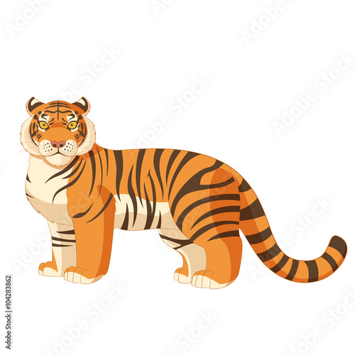 Fototapeta Naklejka Na Ścianę i Meble -  Cartoon standing tiger