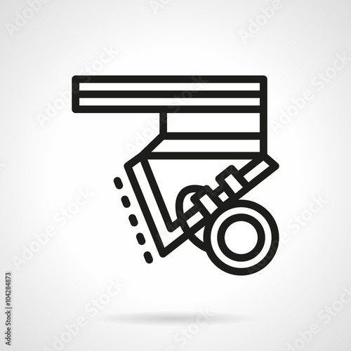 Longboard parts black line design vector icon