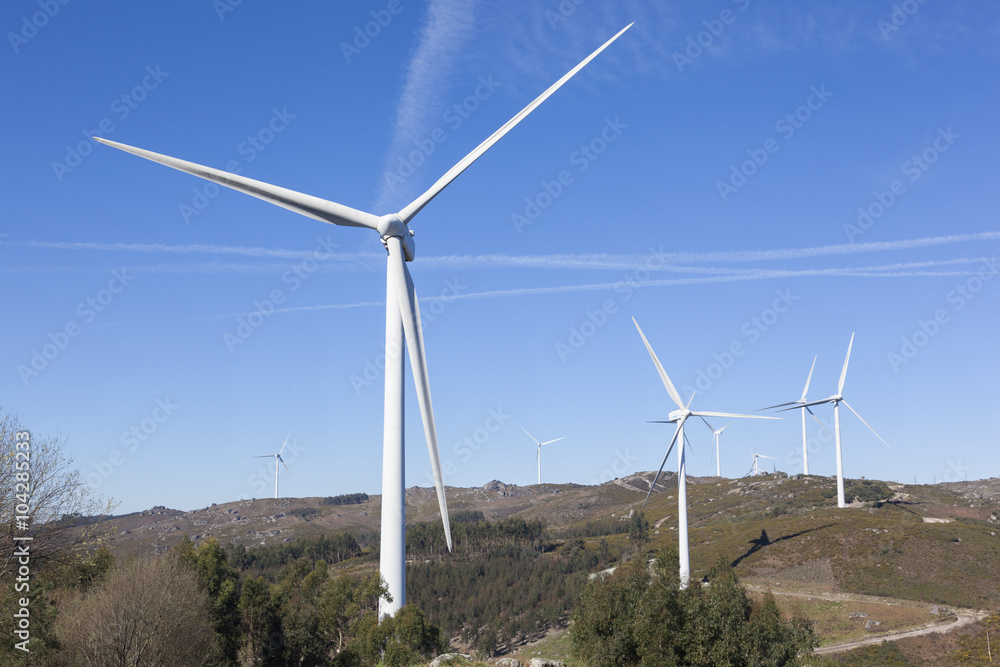 Windfarm in the top of a mountain Windfarm in the top of a mountain