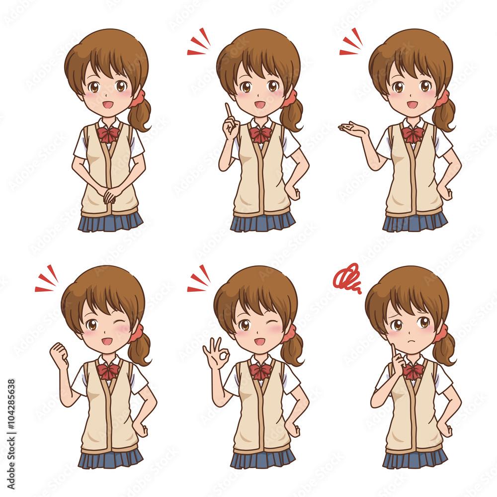 女の子　ポーズ　セット