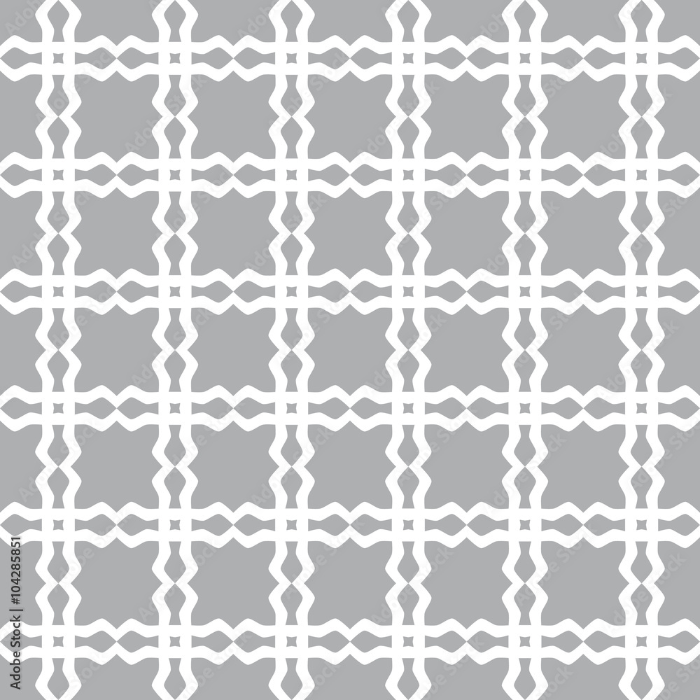 Fun pattern with white decorations on grey background