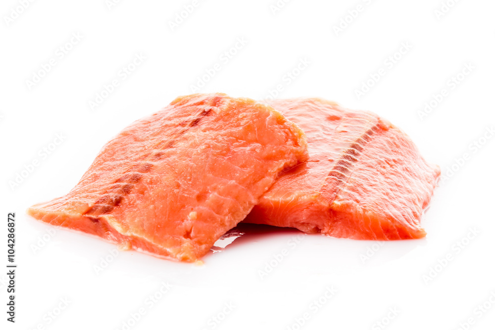 red fish fillet over white red fish fillet over white