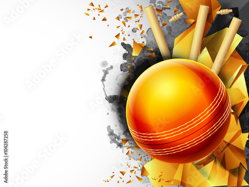 Glossy Cricket Ball hitting the Wicket Stumps.