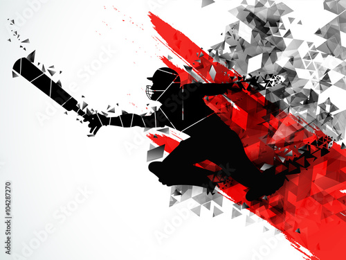 Silhouette of running Batsman for Cricket Sports.