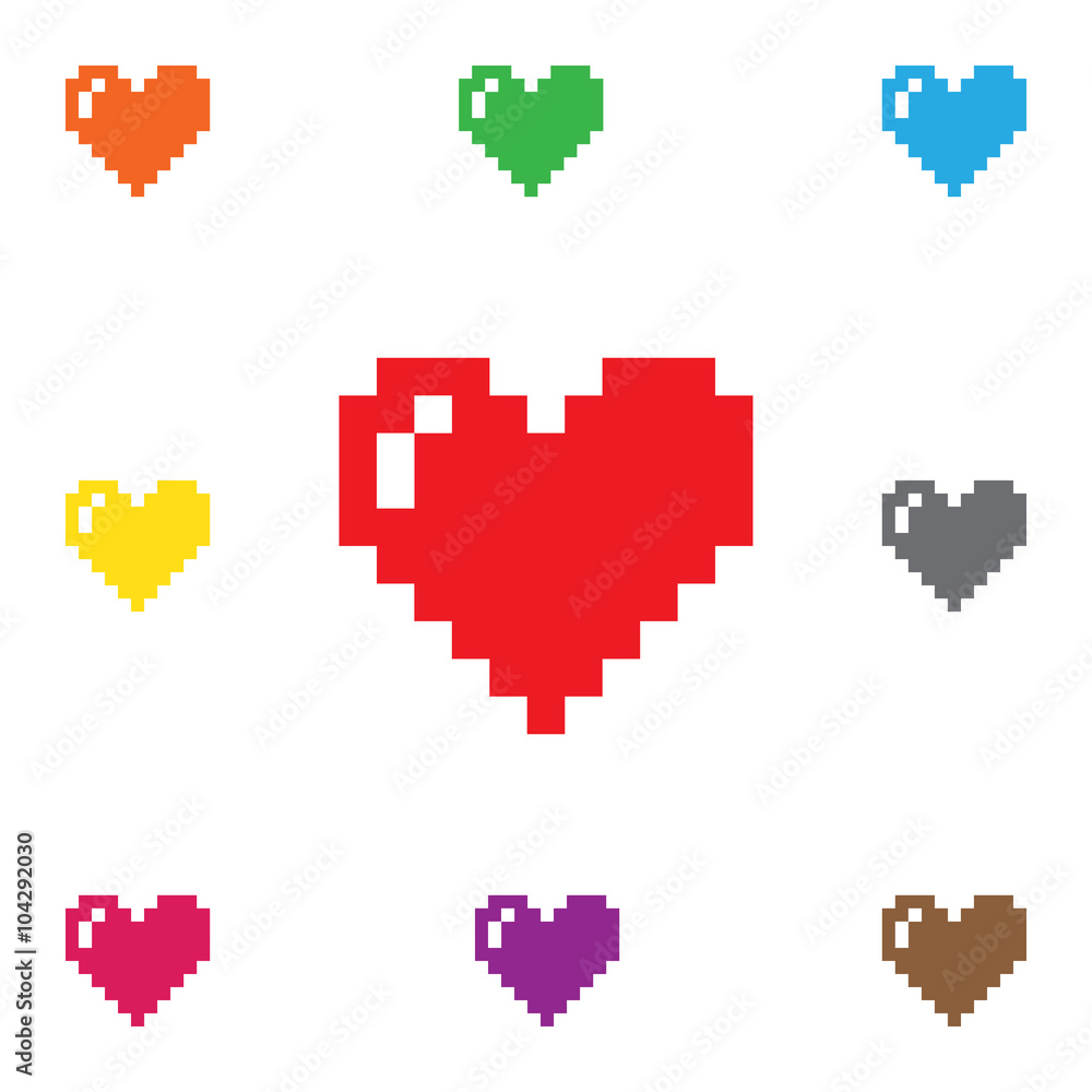 Obraz premium pixel hearts