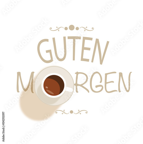 Guten Morgen Kaffee Vektor freigestellt