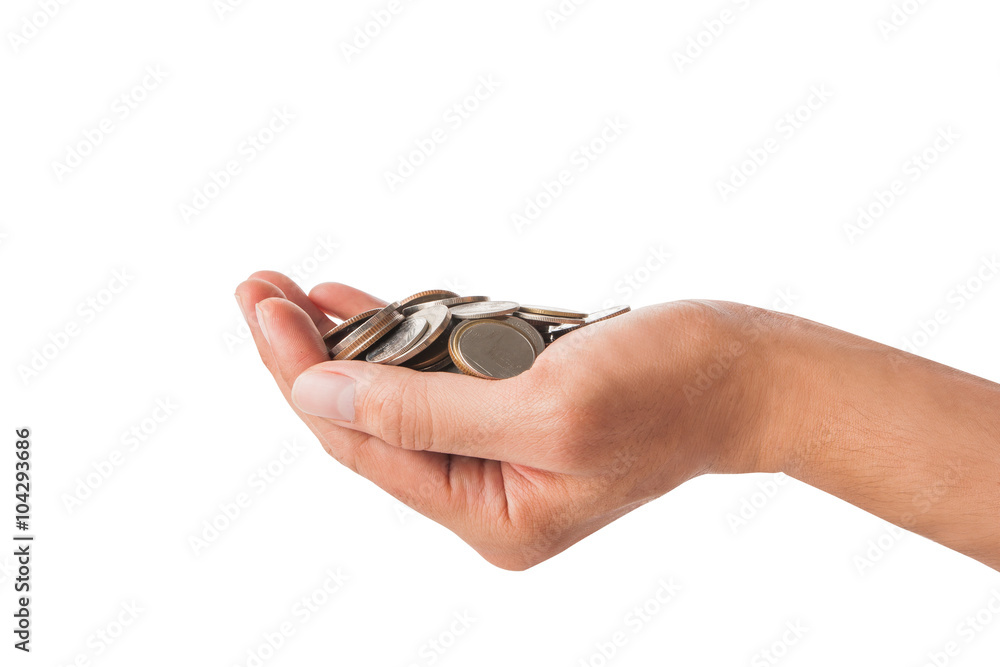 Fototapeta premium hand with coin