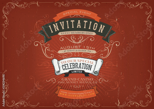 Vintage Invitation Poster Background