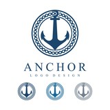 Anchor Chain Circles Vector Logo Design