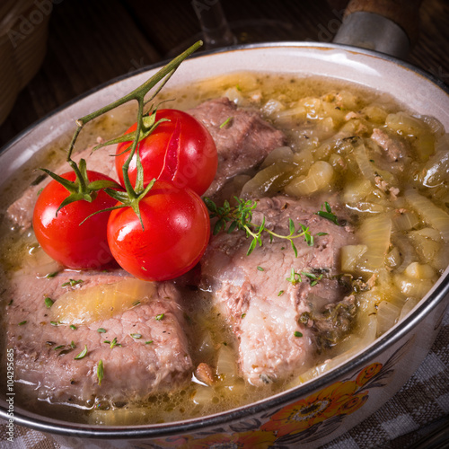 fried Fricandeau with onion photo