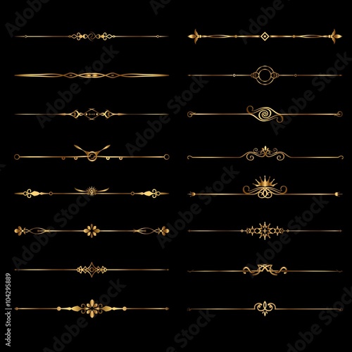 Gold Decorative Designs and Border Elements