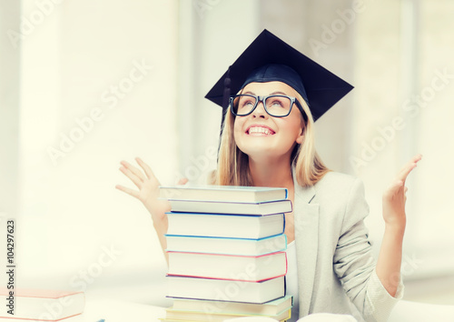 happy student in graduation cap