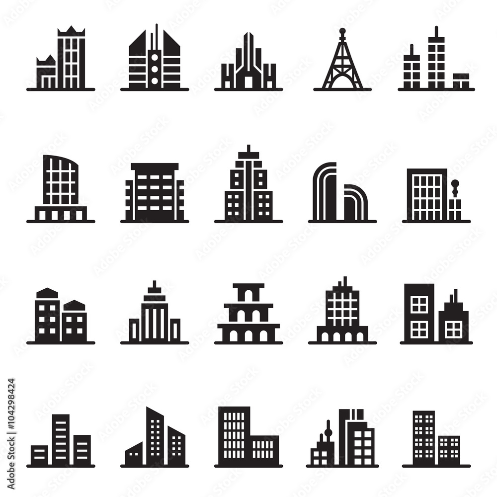 building icon set building icon set